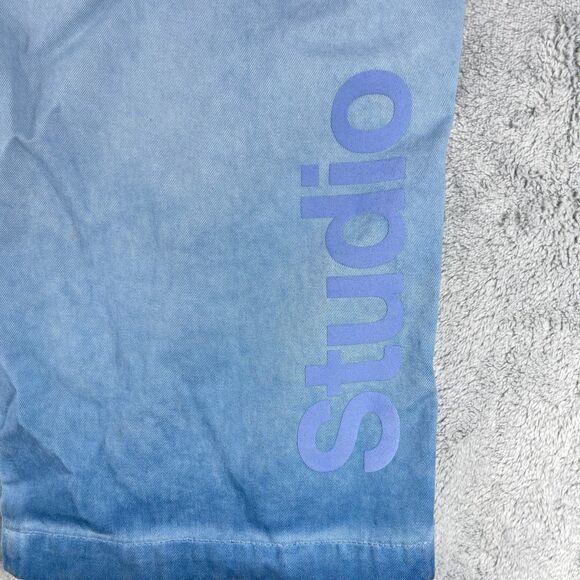 Supervsn Studios Cargo Pants Mens Medium Blue Logo Mid Rise Straight Leg Pockets - Picture 7 of 16